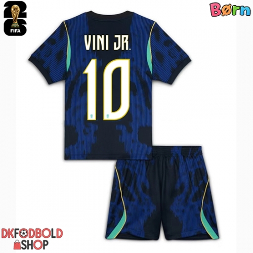 Brasilien Vinicius Junior #10 Udebanesæt Børn VM 2026 Kort ærmer (+ korte bukser)
